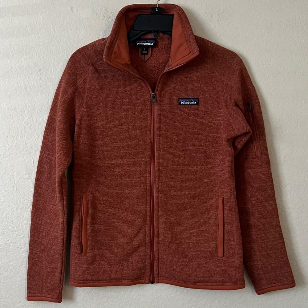 Patagonia Worn Wear Better Sweater Full Zip Brick Red Fleece Jacket in Size S